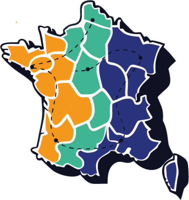 Carte de France aux couleurs de bivoak